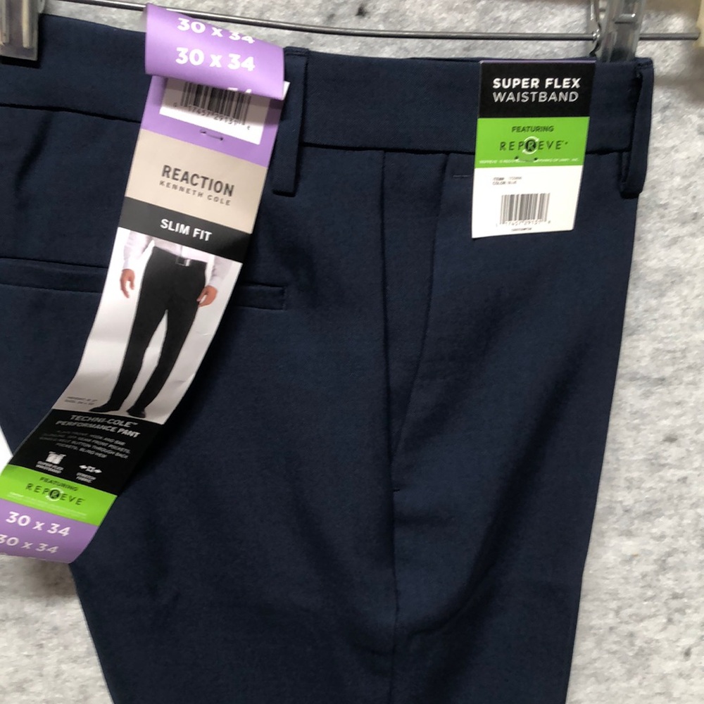 Kenneth Cole Reaction Dark Blue Slim Fit Trousers